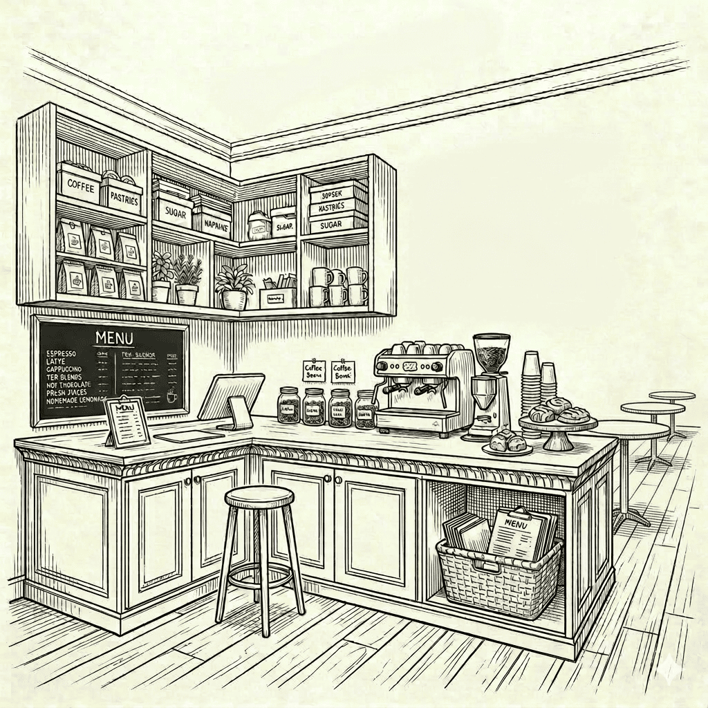 Эскиз мебели для кафе