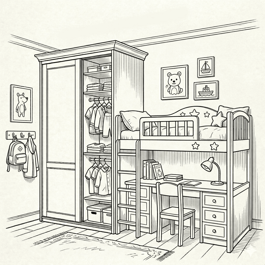 Эскиз детской мебели