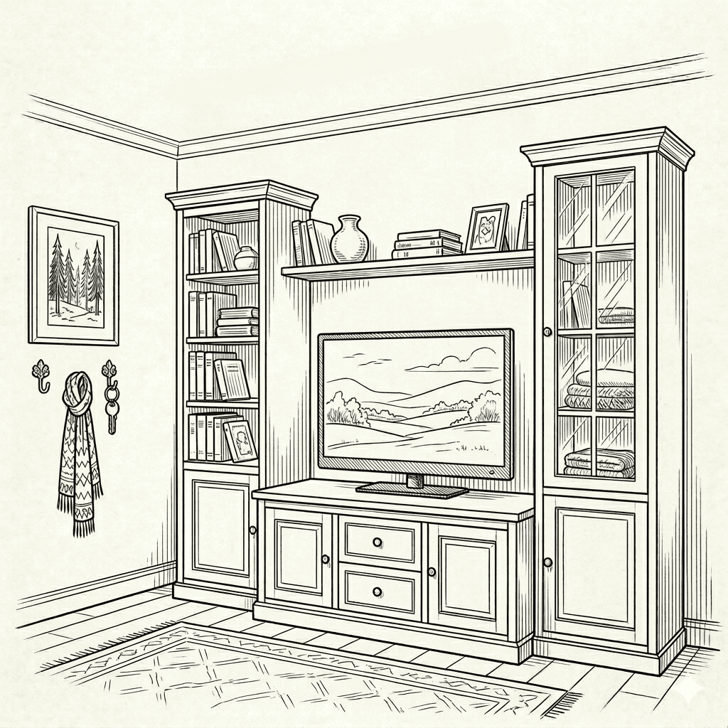 Эскиз мебели для гостиной